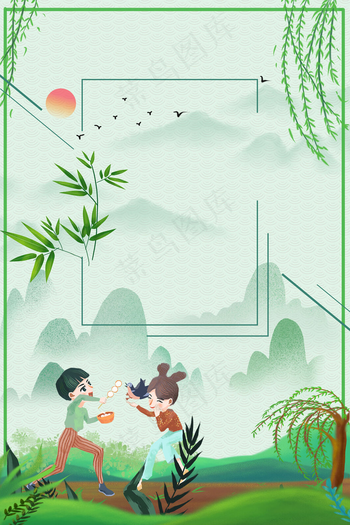 传统二十四节气春分背景