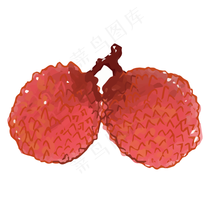 手绘荔枝装饰元素