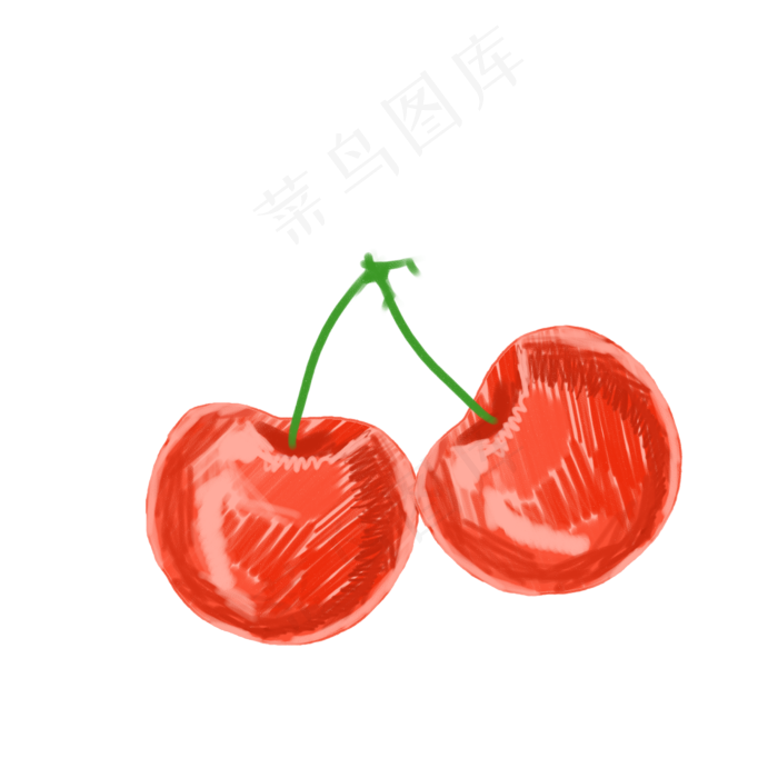 水彩风格手绘水果樱桃