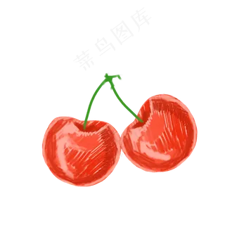 水彩风格手绘水果樱桃