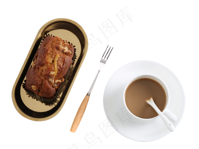 叉子咖啡糕点枣糕,免抠元素