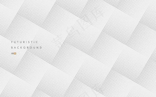 白色背景上的抽象无缝灰色半色调格子图案。奢华典雅的图案。