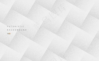 白色背景上的抽象无缝灰色半色调格子图案。奢华典雅的图案。