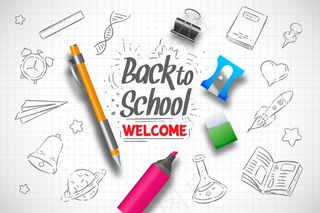 写实手绘回到学校背景