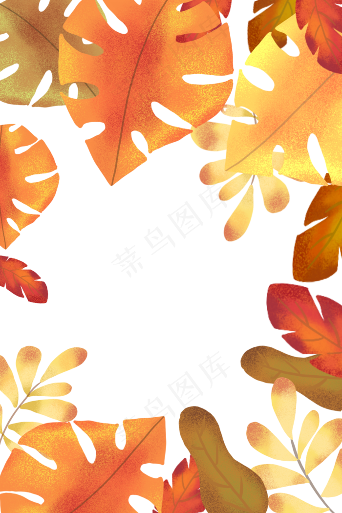 秋天树叶边框(1024X1536(DPI:300))psd模版下载