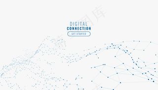 抽象白色数字网络连接线背景