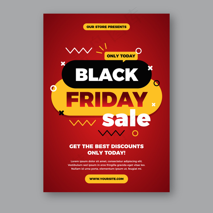 平面设计黑色星期五宣传单,DM传单模板