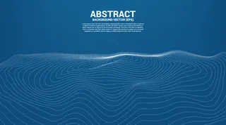 数字轮廓曲线点和线波纹和线框波浪。未来技术概念的抽象背景