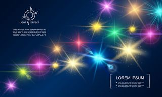 真实光效果收集与发光的星星斑点闪烁照明镜头耀斑效果隔离