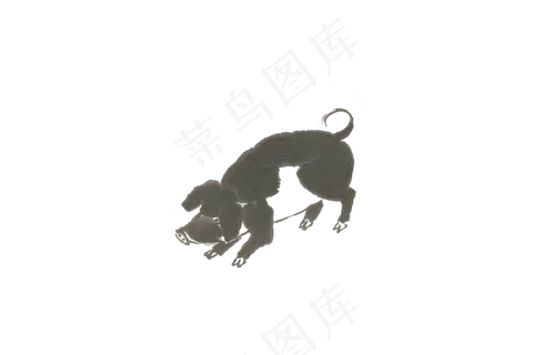 中国风仿画艺工笔画高清免扣素材-猪