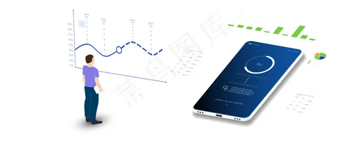 分析数据和投资。等轴测笔记本电脑上的分析数据。在线统计和数据分析。数字货币市场，投资，金融和贸易。