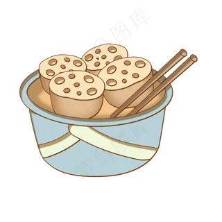 卡通莲藕立秋蔬菜