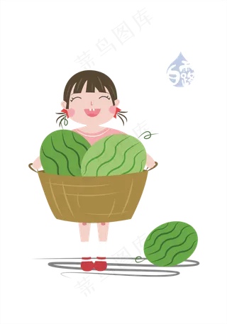 透明底png白露西瓜大丰收