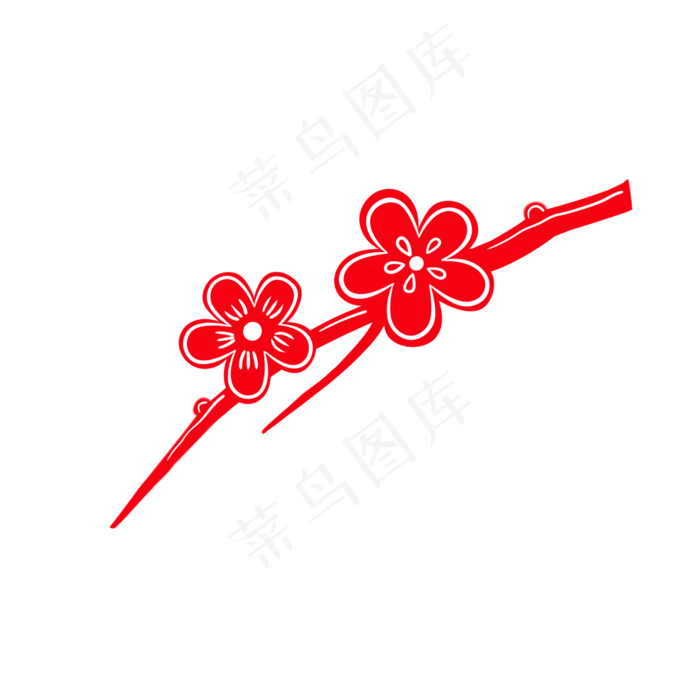 梅花剪纸(2000X2000(DPI:299))psd模版下载