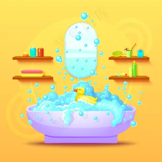 彩色浴室内饰概念