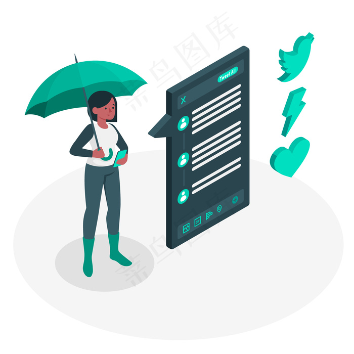 Tweetstorm概念图eps,ai矢量模版下载