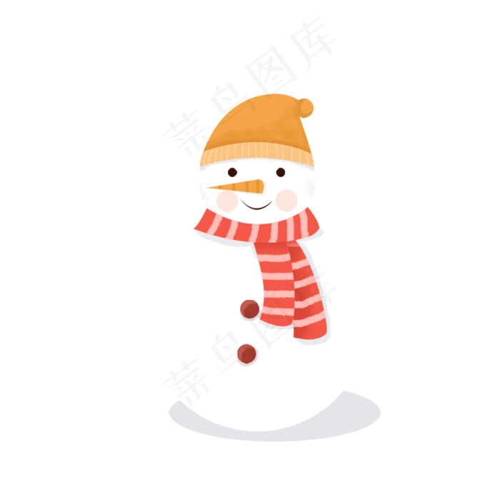 可爱小清新微笑的雪人可商用元素