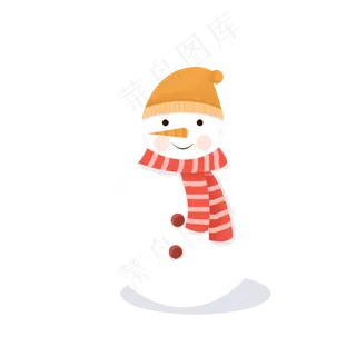 可爱小清新微笑的雪人可商用元素 可爱小清新微笑的雪人可商用元素
