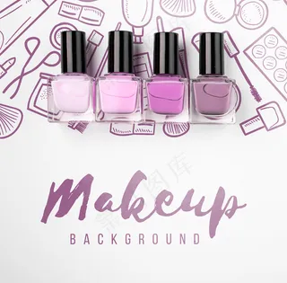 漂亮指甲油模型样机的平面铺设