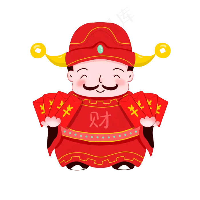 恭喜发财财神爷(2000X2000(DPI:300))psd模版下载