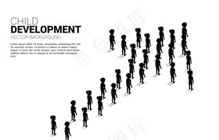 一群孩子站在一起形成箭头。儿童与未来的概念。