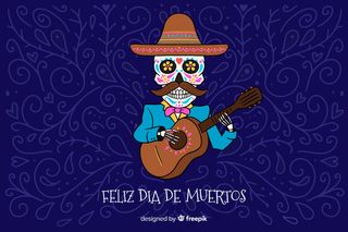 手绘dia de muertos背景