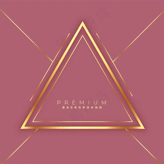 高级三角形金色线条框架背景eps,ai矢量模版下载