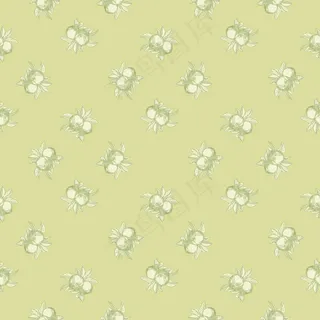 绿色背景上的苹果图案。复古植物壁纸。