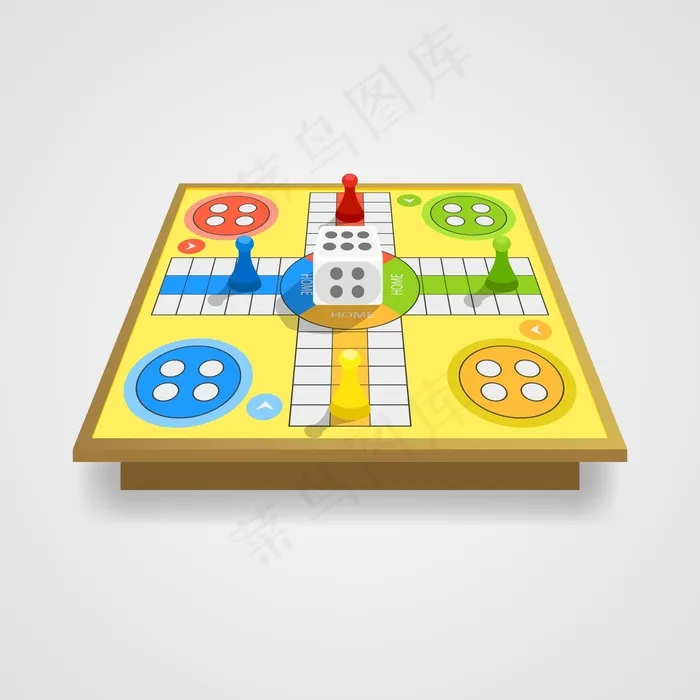 不同视角下的Ludo棋盘游戏eps,ai矢量模版下载