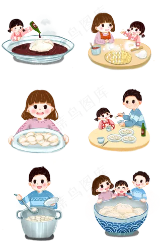 立冬时节冬至关于饺子故事的一家