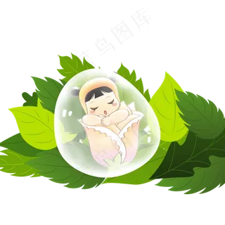 卡通手绘二十四节气白露小娃娃插