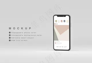 正面最小的三维手机rrss接口模型样机悬浮与复制空间