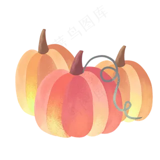 渐变风格秋分南瓜