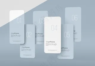 手机屏幕上的应用程序界面模型样机