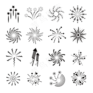 矢量烟花种类图标