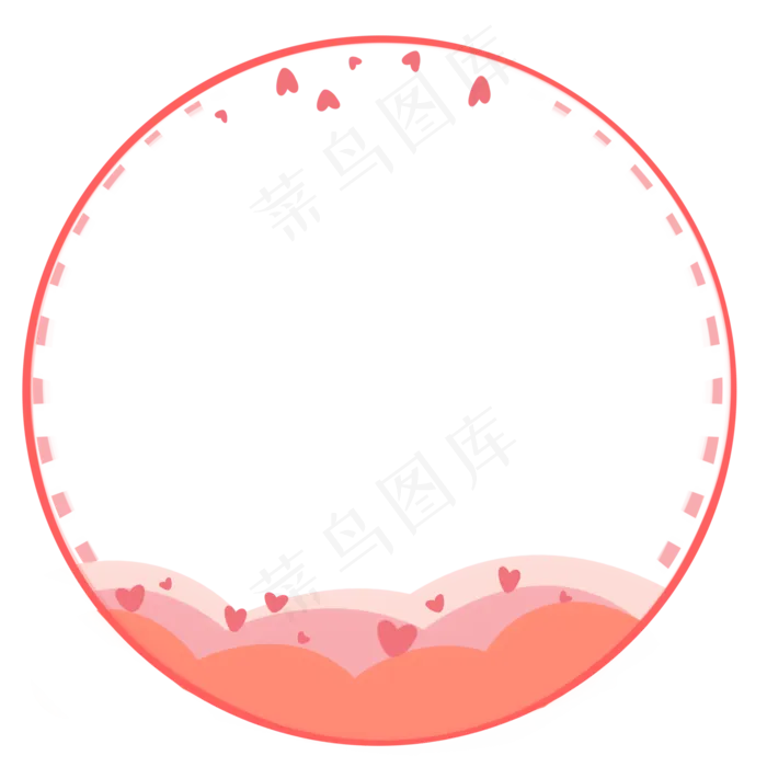 情人节爱心手绘边框(2000X2000(DPI:299))psd模版下载
