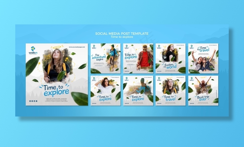 探索概念社交媒体帖子模板