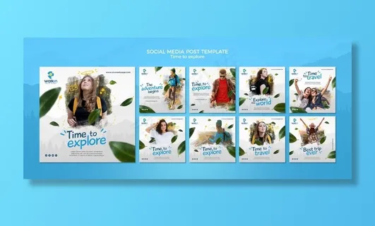 探索概念社交媒体帖子模板