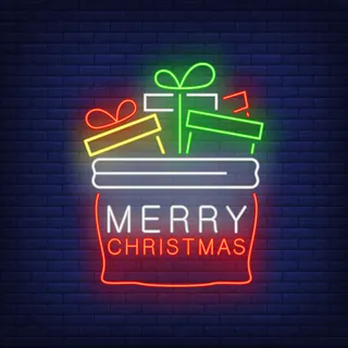霓虹灯圣诞礼物包
