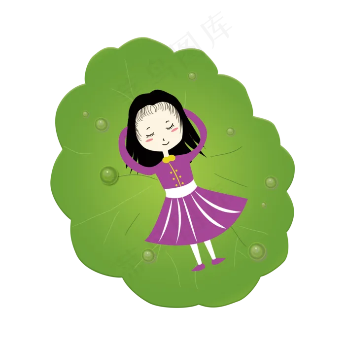 元素二十四节气白露可爱女孩可商(2000X2000(DPI:300))psd模版下载