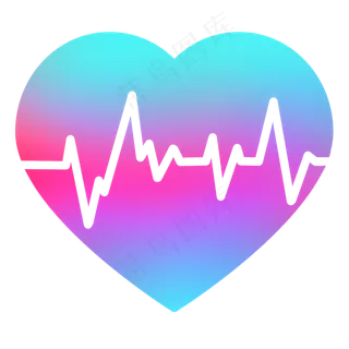 渐变扁平风跳动彩色爱心