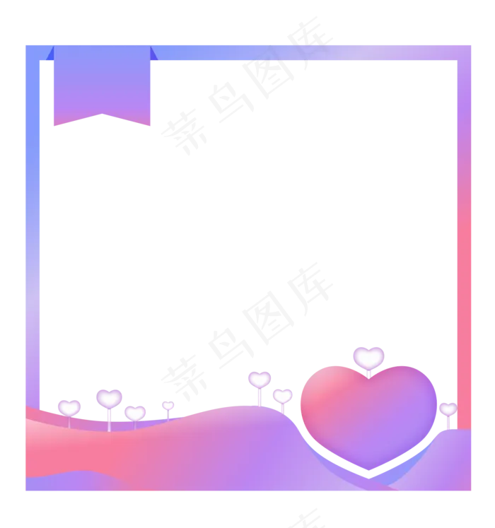 七夕情人节主图框(2000X2000(DPI:300))ai矢量模版下载