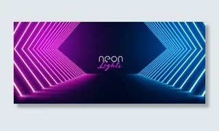 粉色和蓝色霓虹灯舞台小径地板