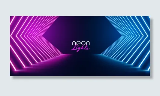 粉色和蓝色霓虹灯舞台小径地板 粉色和蓝色霓虹灯舞台小径地板