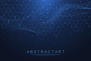 六边形以几何形状为抽象背景。科学、技术概念。