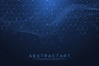 六边形以几何形状为抽象背景。科学、技术概念。