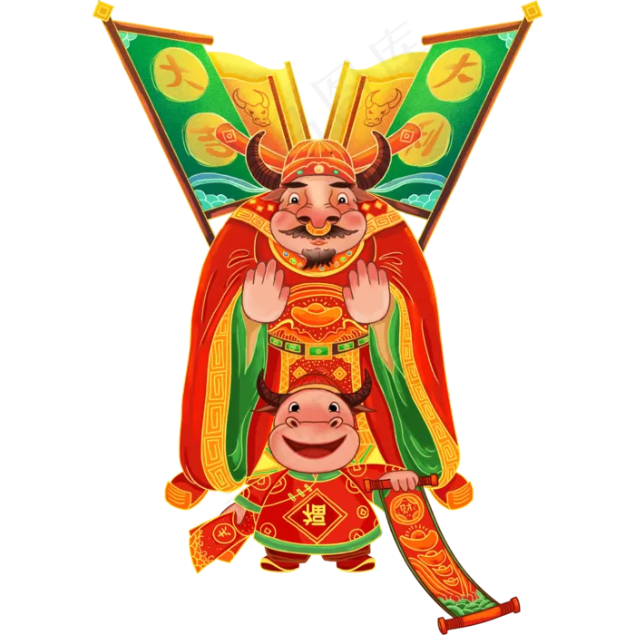 新年牛年大牛(2000X2000(DPI:300))psd模版下载