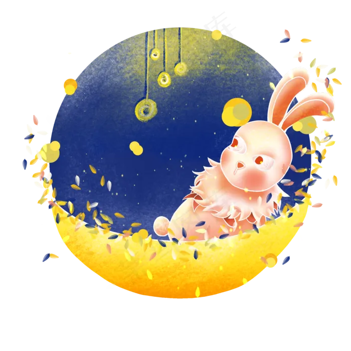 中秋节玉兔(2000X2000(DPI:300))psd模版下载