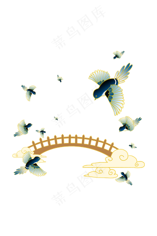 鹊桥喜鹊边框
