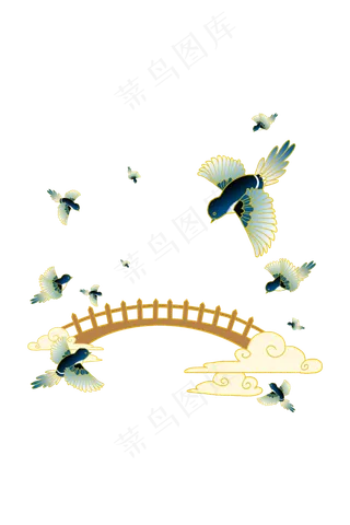 鹊桥喜鹊边框